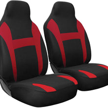 OxGord Car Seat Cover - Poly Cloth Two Toned Front Low Bucket Seat -Universal Fit Cars, Trucks, SUVs, Vans - 2 pc Set