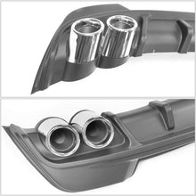 IKON MOTORSPORTS Rear Diffuser Compatible With 2020-2021 Toyota Corolla L LE/XLE | Matte Black Diffuser & Silver Tips Lower Valance Bumper Lip Spolier