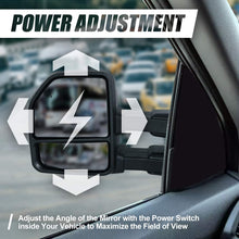 Power Heated LED Turn Signal Tow Mirrors with Puddle Light Replacement for Ford F-150 15-18 (22-Pins), Driver and Passenger Side, Black