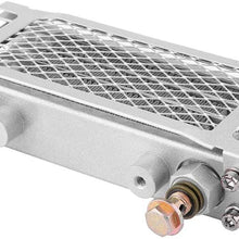 KIMISS Aluminum 65ml Motorcycle Oil Cooler Engine Oil Cooling Radiator System Kit With 2pcs Hollow Screw for GY6 Engine(Silver)