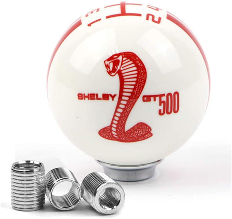 Dreamseek for Ford Mustang Car Gear Shift Knob 5 Speed Cobra Logo Manual Handle Ball (Blue)