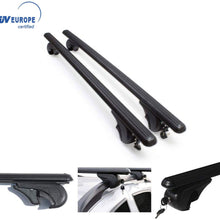 OMAC Roof Racks Lockable Cross Bars Carrier Cargo Racks Rail Aluminium with TUV Fits Black Set 2 Pcs for Porsche Cayenne 2011-2017