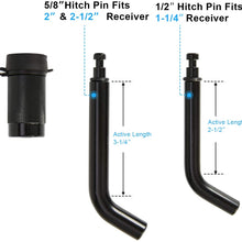 METOWARE Trailer Hitch Receiver Lock, 1/2” and 5/8” Diameter Dual Bent Pin, Anti-Theft Trailer Hitch Pin Lock, Elbow Style Hitch Pin Lock, Fits Class I, II, III, IV, V Hitches