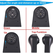 HD Third Roof Top Mount Brake Lamp Reverse Rear View Backup Camera Angle and Distance Adjustable IR Night Vision for F o r d Transit Connect Van MPV SUV Bus (Reversing Camera+7" Monitor)