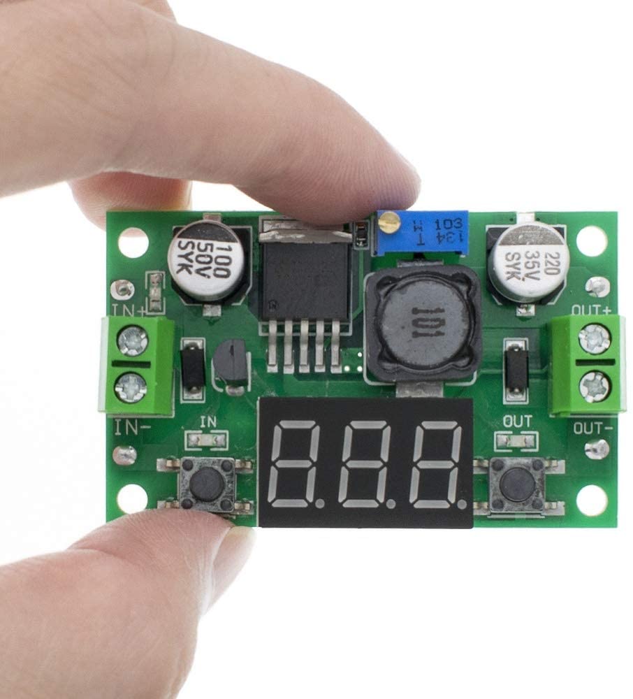 ZEFS--ESD Electronic Module 20pcs DC 4.0~40 to 1.3-37V Adjustable Step-Down Power Module + LED Voltmeter