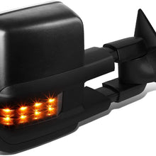 Right Side Powered Glass Telescoping Smoked LED Turn Signal Side Towing Mirror Replacement for Chevy/GMC C/K Tahoe 88-00 (Right / Passenger Side)