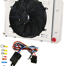 OzCoolingParts 68-87 Chevy & Oldsmobile & Pontiac Radiator Fan Shroud Kit, 3 Row Full Aluminum Radiator + 16" Fan w/Shroud & Relay Wiring Kit for 1968-1987 Chevy Camaro Chevelle Nova and More