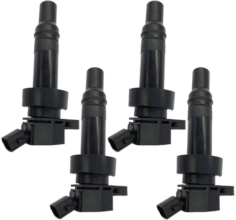 GERMBAN 27301-2B100 4Pcs Set Ignition Coils Fits for 2012-2018 Hyundai Accent Veloster Kia Rio Soul 1.6L