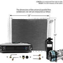 CLIMAPARTS AC Kit Universal Evaporator Underdash Unit Compressor and Condenser 16 x 19