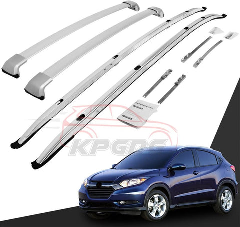 KPGDG Fit for Honda Vezel HRV HR-V 2016 2017 2018 2019 4Pcs Aluminium Roof Rail Roof Rack Cross Bars Crossbar - Silver