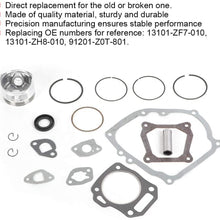 KIMISS Oil Seal Gasket Kit,2.7in Piston Rings Oil Seal Gasket Kit Set 13101-ZH8-010 Fits for GX160 GX200 168F