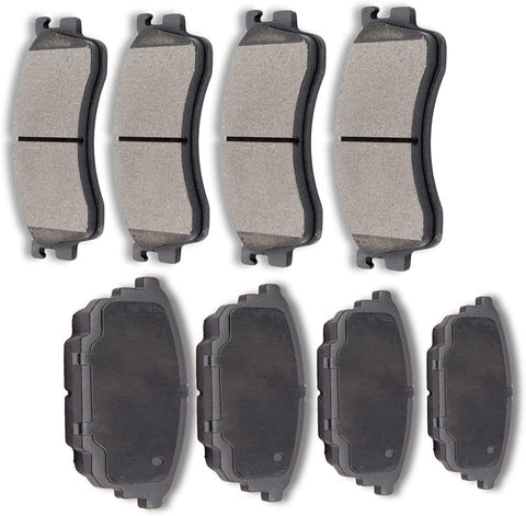 AUTOMUTO Ceramic Discs Brake Pads Kits Front Rear 8pcs Disc Brakes Pads Set fit for 01 02 03 Mazda Protege, 02 03 Mazda Protege5