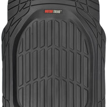 Motor Trend MT-923-920 FlexTough Contour Liners-Deep Dish Heavy Duty Rubber Floor Mats for 3 Row Car SUV Truck & Van-All Weather Protection (Black)