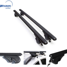 Roof Racks Lockable Cross Bars Carrier Cargo Racks Rail Aluminium with TUV Fits Black Set 2 Pcs for Volkswagen Tiguan 2012-2017