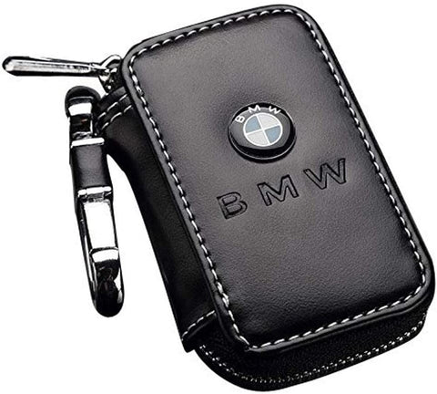 Gaocar Auto Parts Car Key case for Lexus,Genuine Leather Car Smart Key Chain Keychain Holder Metal Hook and Keyring Zipper Bag for Remote Key Fob - Black (for Lexus)