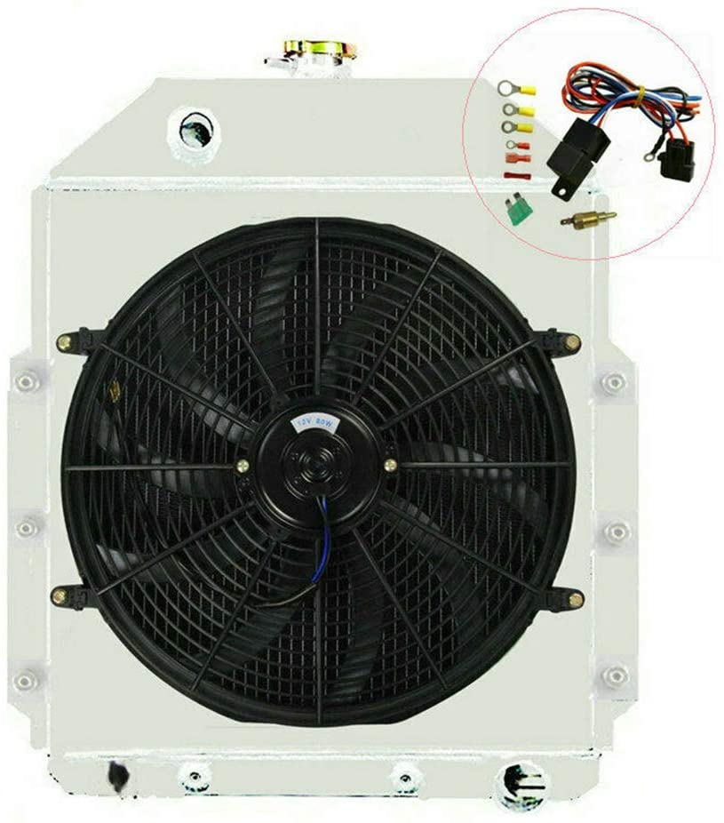 OzCoolingParts 42-52 Ford F-Series Radiator Fan Shroud Kit, 4 Row Core Aluminum Radiator + 16