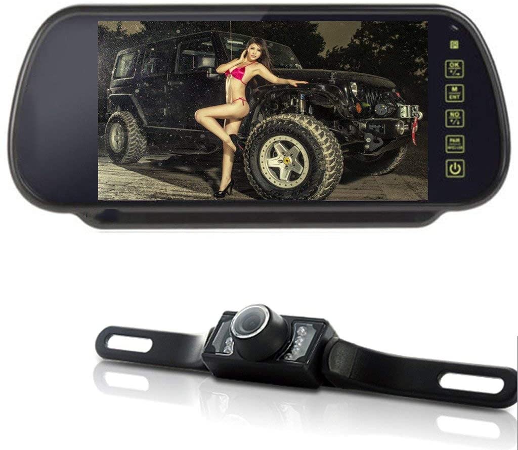 Car Parking Kit 7 inch HD LCD 800x480 Miror Monitor + License Plate Mount Camera + 20FT Video Extension Cable IR Night Vision