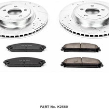 Power Stop K2560 Front Brake Kit with Drilled/Slotted Brake Rotors and Z23 Evolution Ceramic Brake Pads,Silver Zinc Plated
