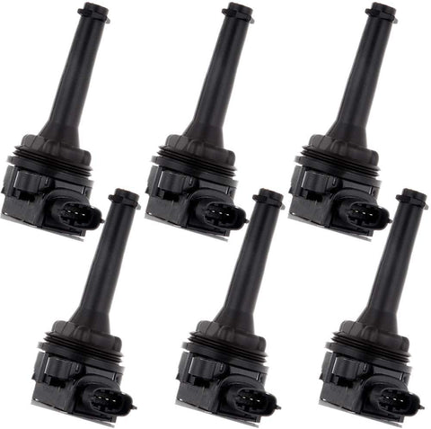 OCPTY Set of 6 Ignition Coils Compatible with OE: UF341 5C1320 C1258 Fit for Volvo C70/S60/S70/S80/V70/XC70/XC90 1999-2009