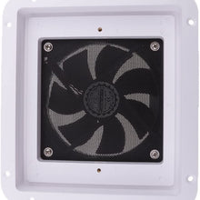 Prettyia 12V White Fridge Vent with Fan RV Trailer Caravan Side Air Ventilation