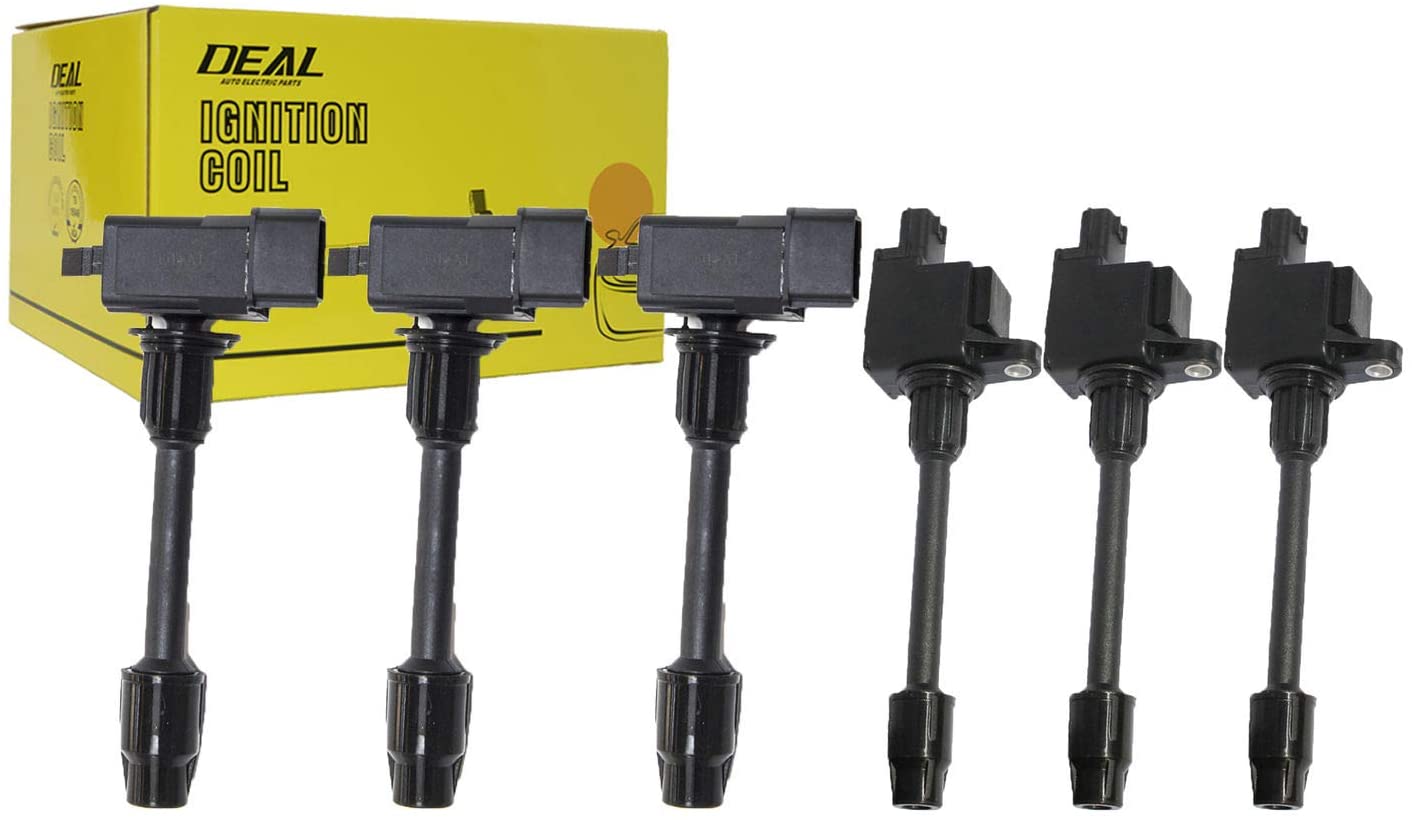 DEAL Pack of 6 New Front+Rear Ignition Coils For 2000-2001 Infiniti I30 Maxima 3.0 L V6 Replacement#UF363 UF348 C1267