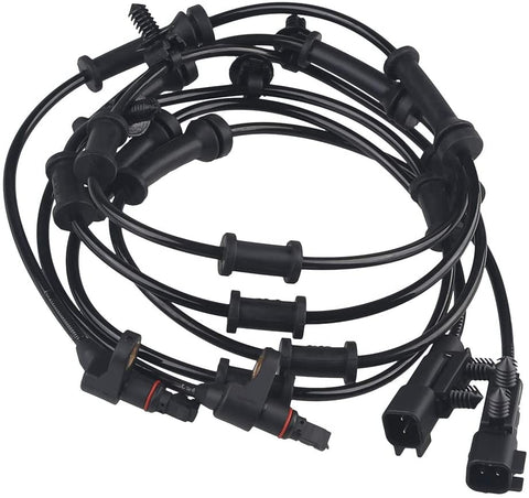 WMPHE 2 PCS Front Left & Right Compatible with ABS Wheel Speed Sensor Jeep Wrangler 3.6L 3.8L 2007-2017 Replace OE # 68003281AC 68003281AA