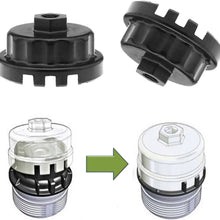 32mm Oil Filter Wrench, Oil Filter Socket with 3/8" Drive 6 Points Oil Filter Cap Removal Tool,