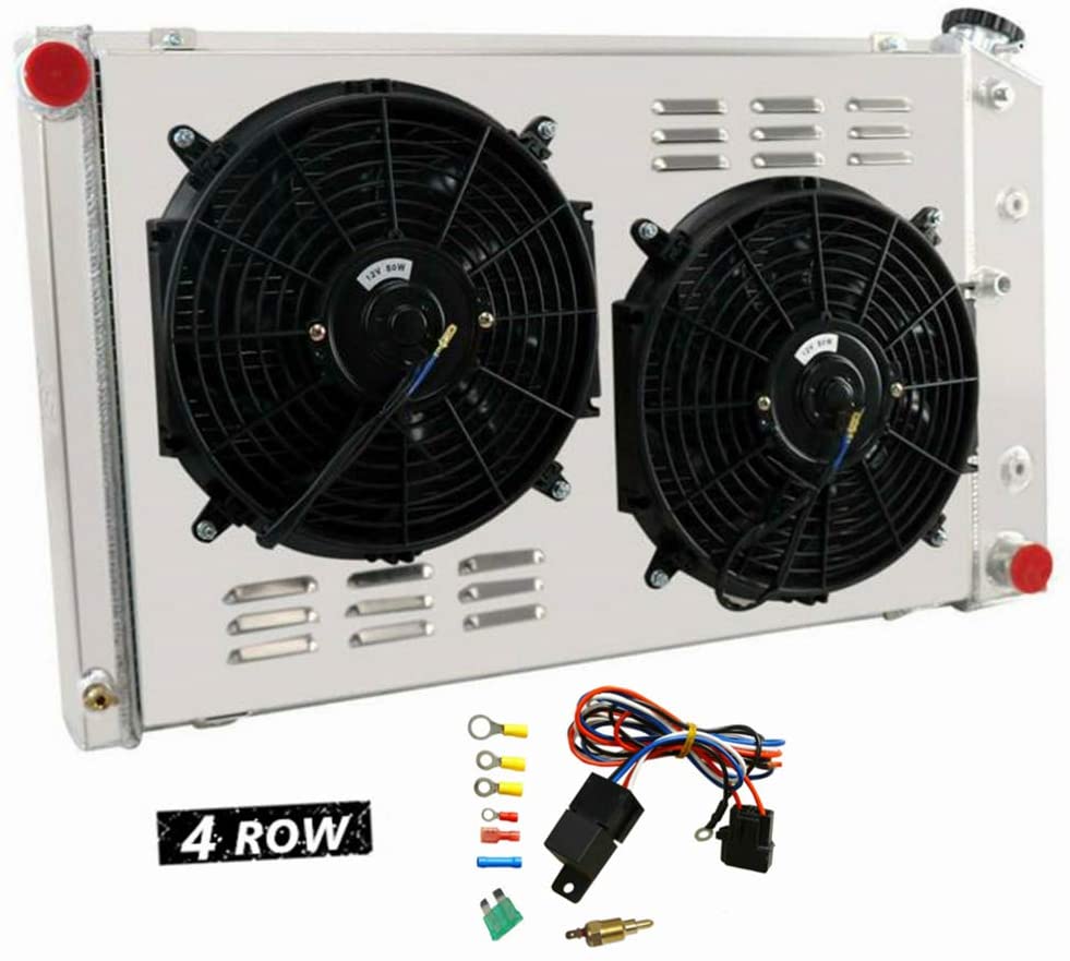 CoolingSky 62MM 4 Row Core Aluminum Radiator +2X12