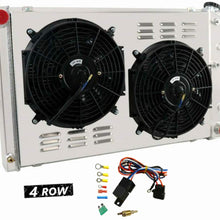 CoolingSky 62MM 4 Row Core Aluminum Radiator +2X12" Fan +Shroud&Thermostat Relay Kit for 73-80 C/K Series Pickup Suburban /1970-87 Camaro Nova Skylark &Multiple GM Cars