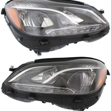 For Mercedes Benz E250 / E300 / E350 / E400 / E550 / E63 AMG S Headlight Assembly 2014 2015 2016 Driver and Passenger Side Pair/Set | Halogen | MB2502219 + MB2503219 | 2128202139 + 2128202239