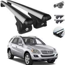 Roof Racks Lockable Cross Bars Carrier Cargo Racks Rail Aluminium Silver Set 2 Pcs for Mercedes Benz W166 ML350 550 63 AMG GLE 400 450 AMG 500 550 500e 63 AMG 63 AMG S 2006-2011 with TUV CERT