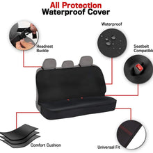 AllProtect Waterproof Neoprene Rear Bench Seat Cover for Car SUV Truck - Quick Install - Heavy Duty Universal Fit - for Work, Utility, Kids, Pets & Vehicle Protection (Solid Gray)