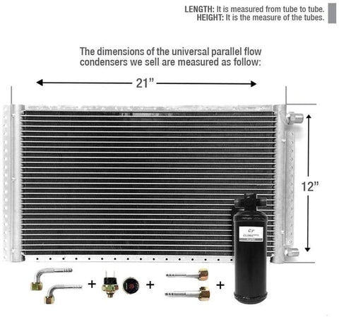 CLIMAPARTS CNFP1221KT Kit Kit AC A/C Universal Condenser Parallel Flow 12 x 21 Oring with D