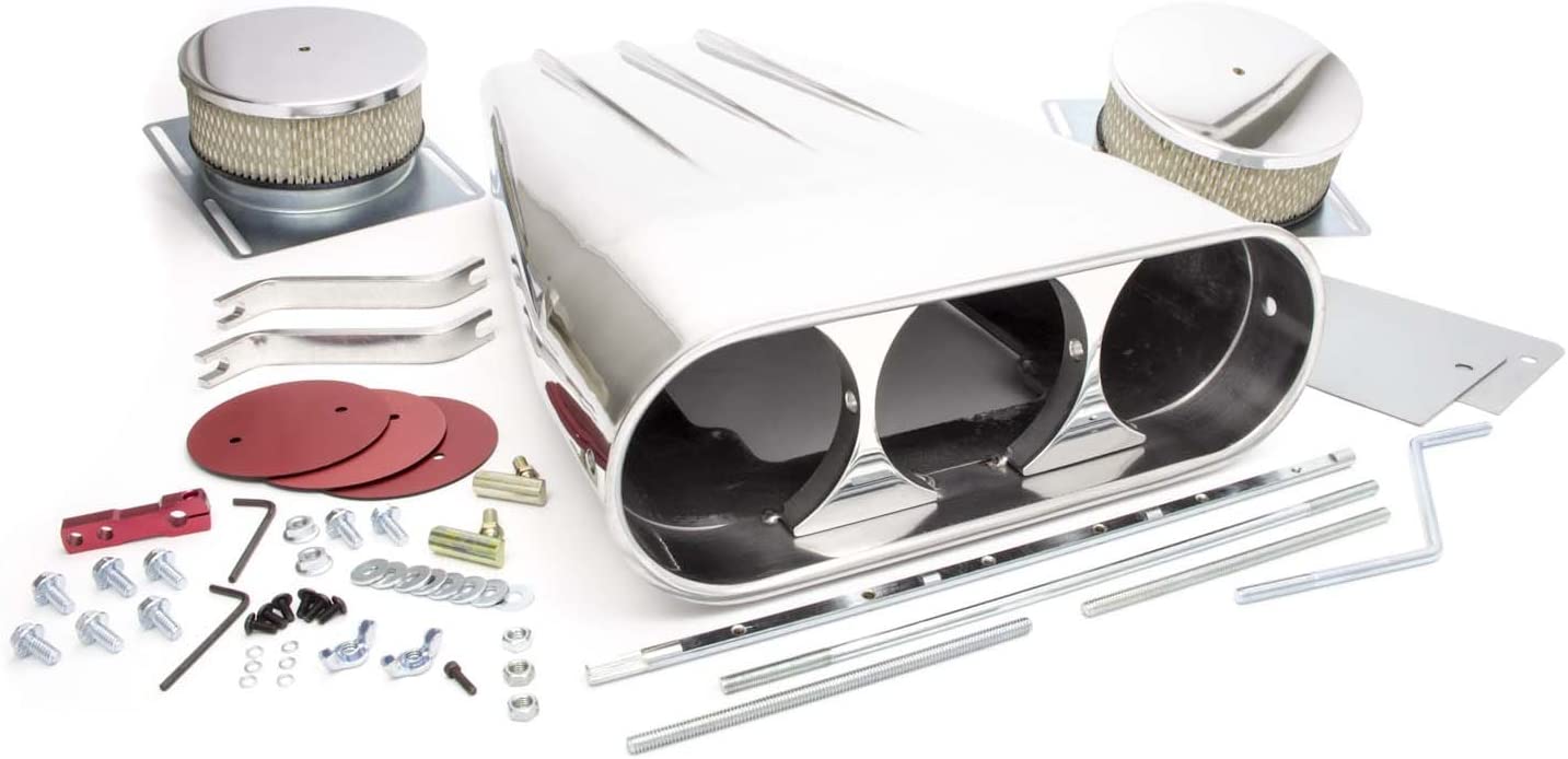 Racing Power Company R5239 4-Barrel Dual Polished Finned Street Scoop