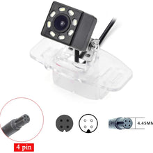 eHANGO Car Rear View Camera with 4 Pin to RCA Cable Bracket License Plate Lights Housing Mount for Honda Civic/Honda Accord/Honda Spirior/Honda City/Fit Sedan/Honda Civic/Ciimo (8 LED)