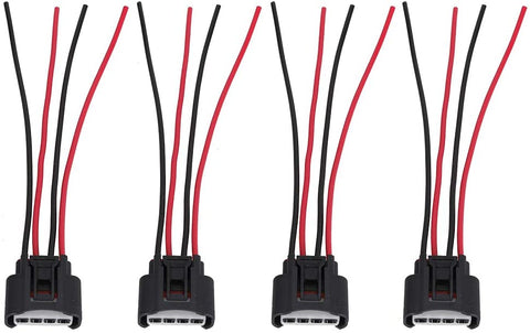 4 Packs Ignition Coil Female Connector Plug Harness Pigtail Compatible with Chevy Toyota Lexus Pontiac Scion Ignition Coil Connector Harness L4 2.4L