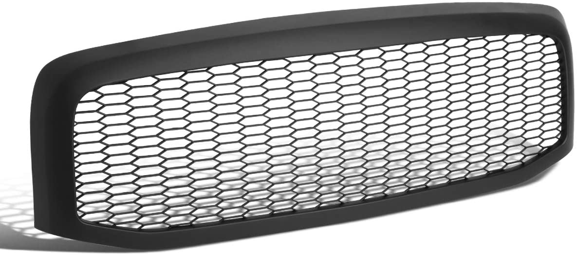 DNA Motoring GRF-OH-007-MBK-1 Matte Mesh Front Bumper Grille Girll Frame Replacement