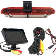 Waterproof Night Vision High Definition Color Rear View Brake Light Third Roof Top Mount Lamp Reverse Backup Angle Adjustable Camera for Fiat Doblo 263 Van/Opel Combo + 7" inch Monitor
