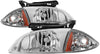 Chevy Cavalier 2000-02 Corner Lamp & Headlights 4 Pcs Set Chrome Housing