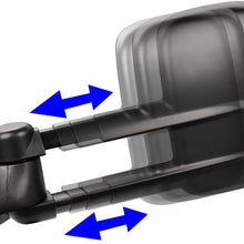 DNA Motoring TWM-020-T111-BK+DM-074 Pair of Towing Side Mirrors + Blind Spot Mirrors