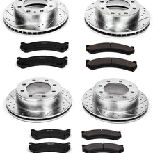 Power Stop K2073 Front & Rear Brake Kit with Drilled/Slotted Brake Rotors and Z23 Evolution Ceramic Brake Pads