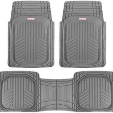 Motor Trend FlexTough Plus Black Rubber Car Floor Mats – All Weather Deep Dish Automotive Floor Mats, Heavy Duty Trim to Fit Design, Odorless Floor Mat Liners for Cars Truck Van SUV
