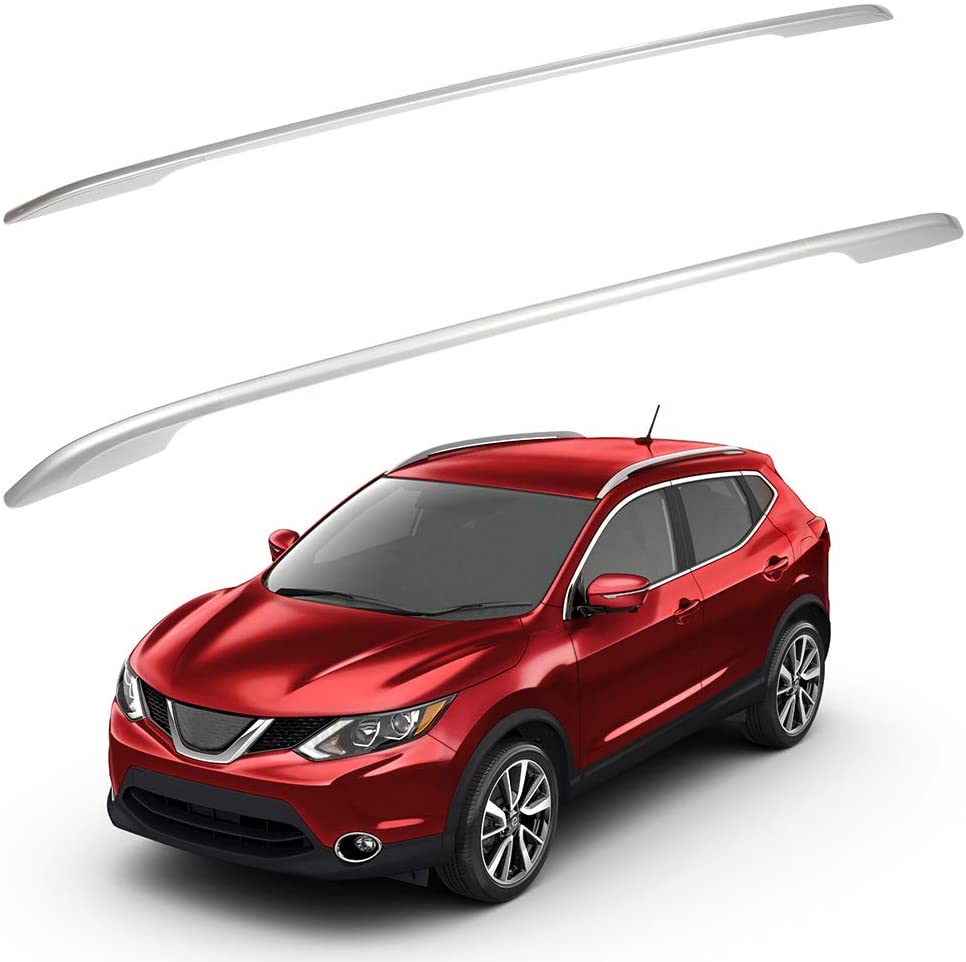 ROADFAR Silver Roof Rack Side Rails Aluminum Top Side Rail Carries Luggage Carrier Fit for 2014-2016 Rogue Sport Utility Baggage Roof Side Rail