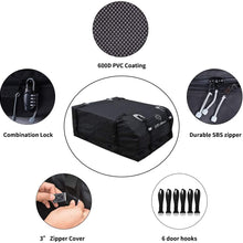 YITAMOTOR Cargo Top Carrier Roof Bag, 19 Cubic ft Car 600D PVC Rooftop Travel Storage Luggage Bag Box Soft-Shell for Cars with or Without Racks (Door Hooks/Anti-Slip Mat/Lock inclued )