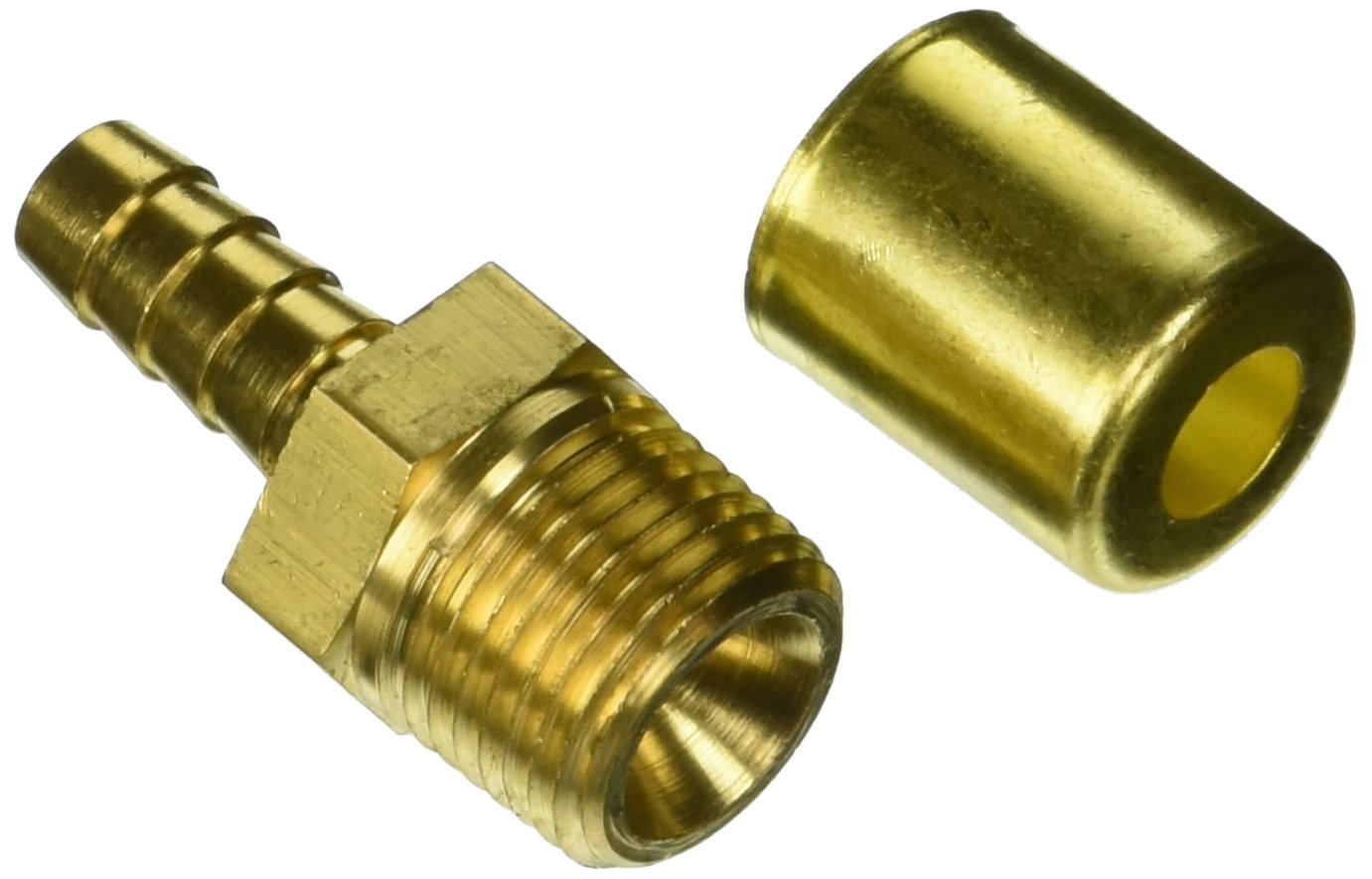 EATON Weatherhead Coll-O-Crimp 33806P-Y66 Air Brake Slider Line Fitting, CA360 Brass, 3/8