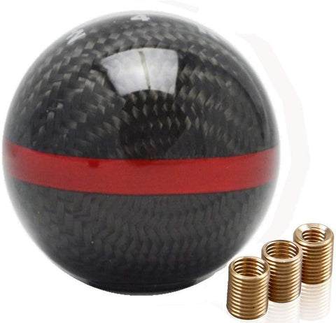 Nirnanada Carbon Fiber 6 Speed Shift Knob with Red Stripe for Hda/Acura
