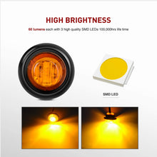 Nilight TL-03 10 PCS 3/4” Round Clearance LED Front Rear Side Indicator Bullet Marker Light for Truck RV Car Bus Trailer Van Caravan Boat (12V, Amber), 2 Years Warranty