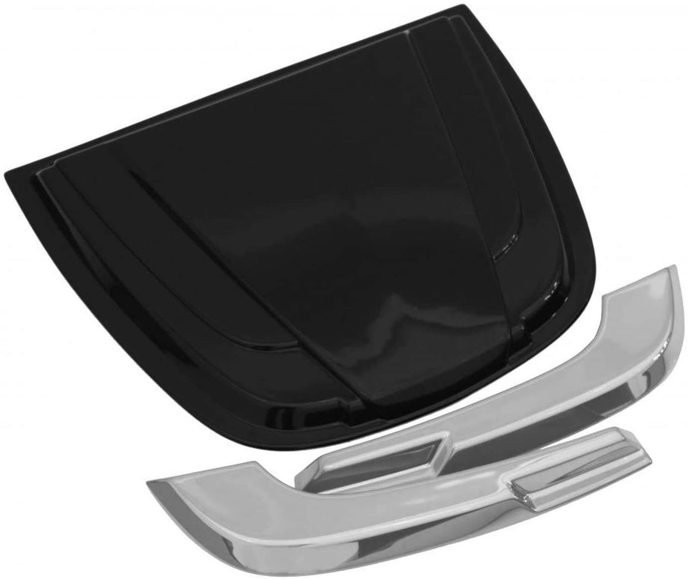 Auto Ventshade 80010 Universal Wing Hood Scoop with Smooth Dark Smoke Finish & Chrome Trim Accents