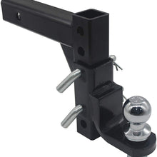 Open Road Brands OPENROAD 5000lbs Capacity 8-Position Drop Ball Mount for Towing, 10" Adjustable Trailer Hitch 2inch Trailer Ball,2 Safety Clip and 5/8 Inch Hitch Pin Lock