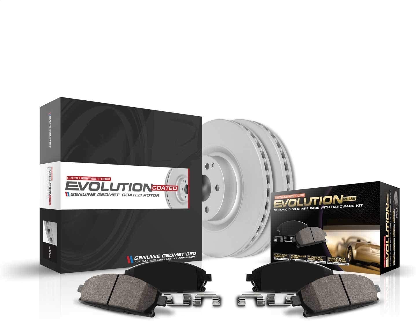 Power Stop CRK4657 Coated Brake Rotor & Ceramic Brake Pads- front